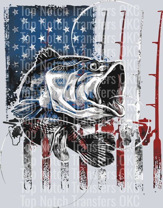 Fishing Pole Flag Fish On Line