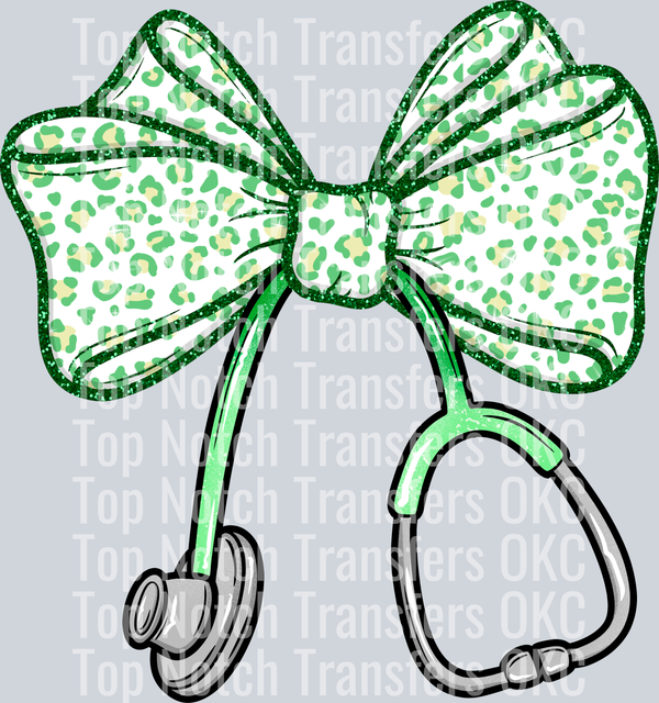 Coquette Nurse St,Patrick Leopard DTF Transfer