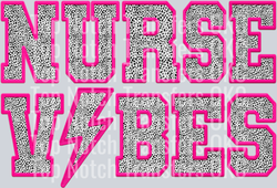 Nurse Vibes Faux Embroidery Outline DTF Transfer