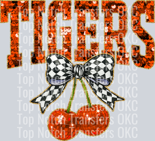 Orange Sequin Cherry Tigers