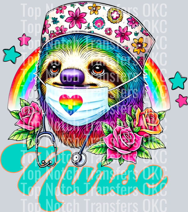 Sloth Nurse DTF Transfer