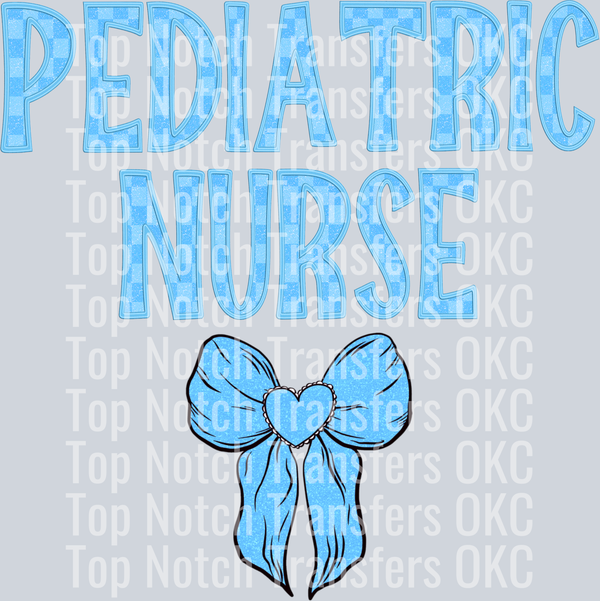 Pediatric Nurse Blue Bow