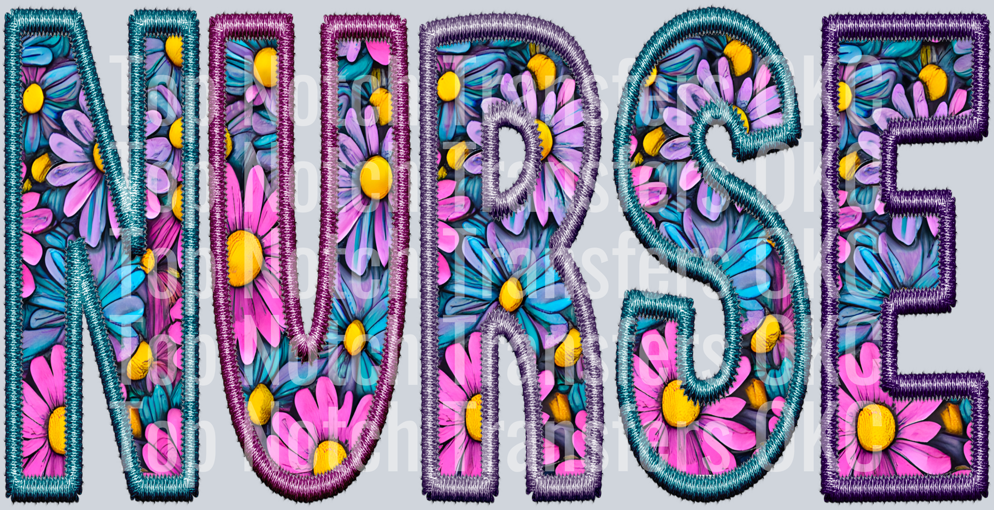 NURSE Floral Faux Embroidery