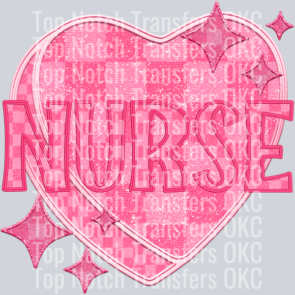 PINK CHECK HEART NURSE