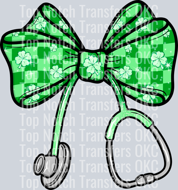 Coquette Nurse St. Patricks Bow DTF Transfer