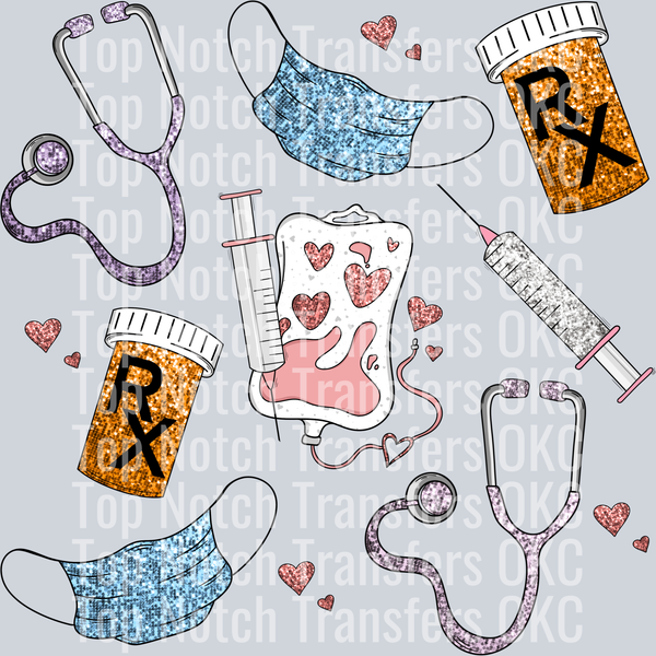 Nurse Grid DTF Transfer